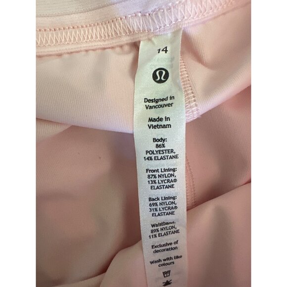 Lululemon Womens Pink Athletic Skort Size 14 High-Performance Polyester Blend - Picture 4 of 6
